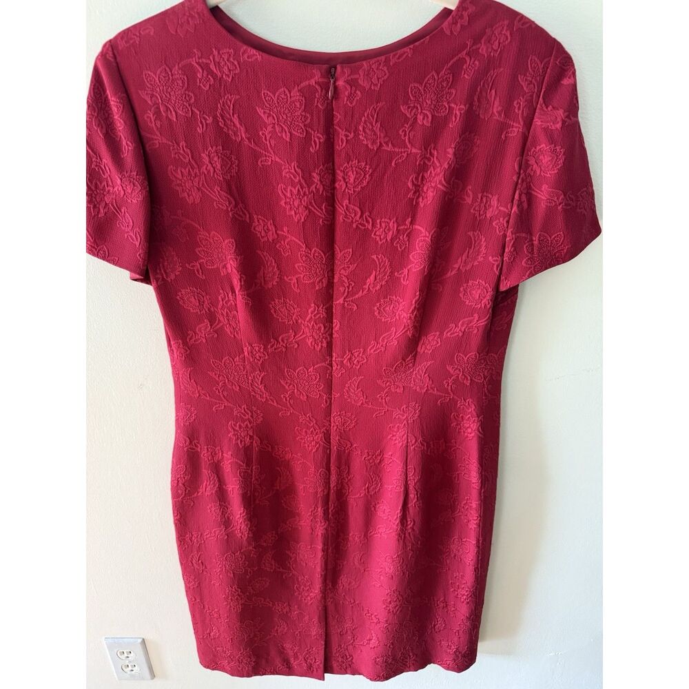 Talbots Red Silk Brocade Dress Size 8: Fully Lined With Zipper - Picture 2 of 7